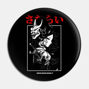 Vaporwave Cyberpunk Yakuza Japanese Samurai Girl Pin