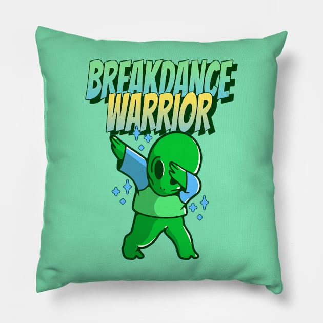 Alien Dab Attack: Breakdance Warrior Pillow by Life2LiveDesign