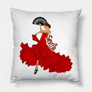 Sevillana Flamenco Dancer Pillow