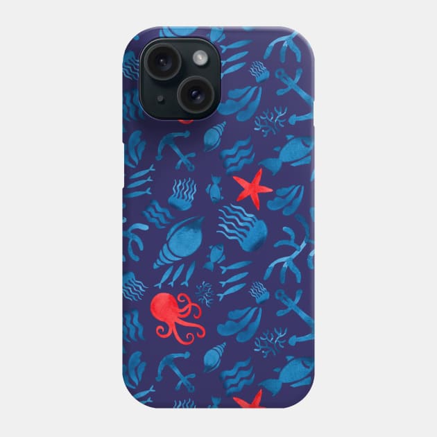 Sea pattern blue Phone Case by AgniArt