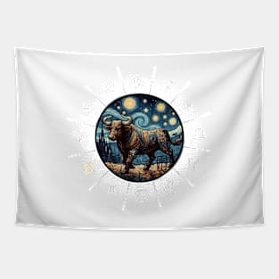 ZODIAC Taurus - Astrological TAURUS - TAURUS - ZODIAC sign - Van Gogh style - 2 Tapestry