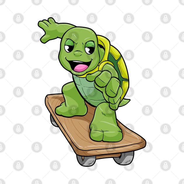 Turtle with Shell as Skater with Skateboard by Markus Schnabel