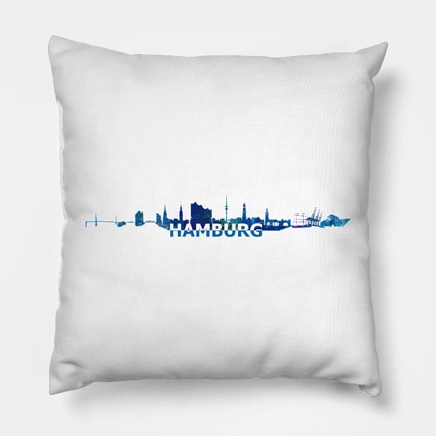 Hamburg Skyline Pillow by artshop77