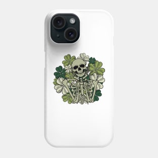 Lucky Shamrock Clover Skeleton Saint Patricks Day Phone Case