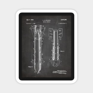 Army Aerial Missile Patent - Military Veteran Army Fan Art - Black Chalkboard Magnet