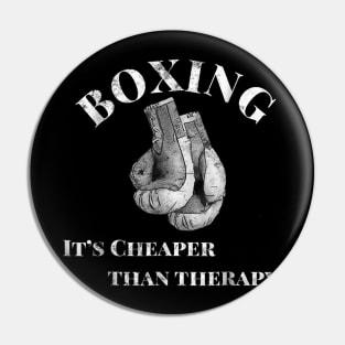 Funny Boxing T Shirt Cheaper than Therapy Pin