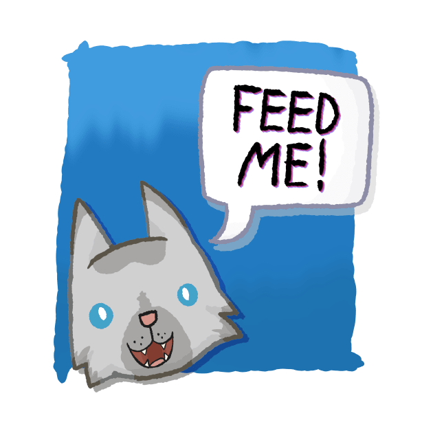 Feed Me! [Lynx Point Cat With A Blue Background] by Quirkball