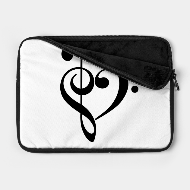 Music Clef Heart Heartbeat Treble Bass Key Laptop Sleeve Bag Handbag Carrying Case Music Clef Heart Heartbeat Treble Bass Key Laptop Sleeve Bag Handbag Carrying Case