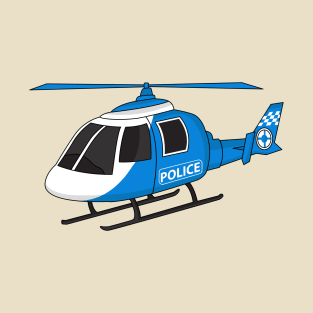 Cute police department helicopter chopper cartoon T-Shirt