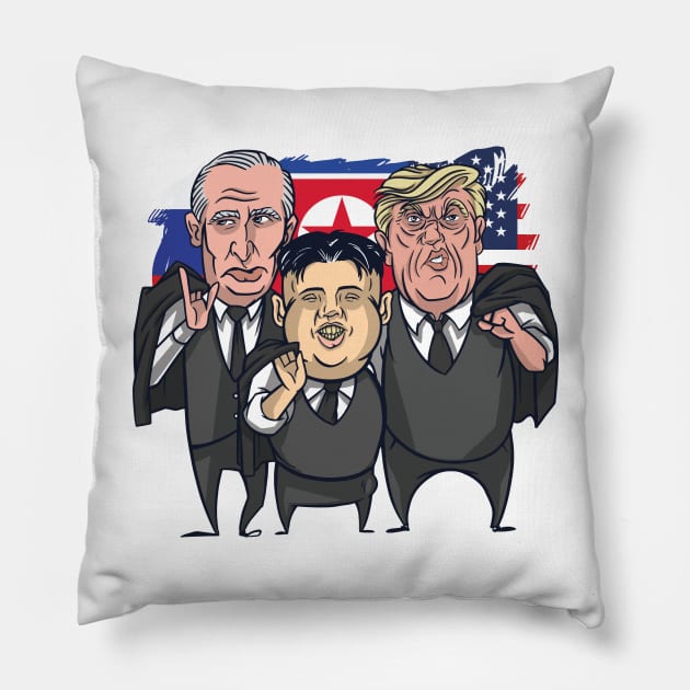 Putin Trump Kim Pillow by LR_Collections