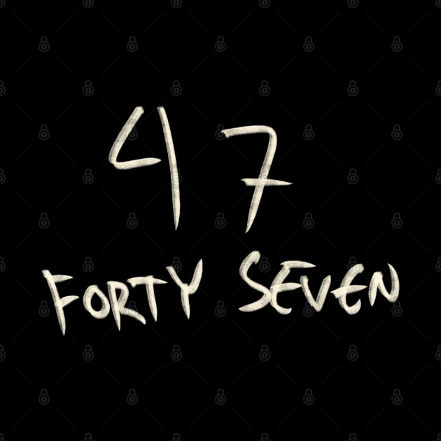 Hand Drawn Letter Number 47 Forty Seven by Saestu Mbathi