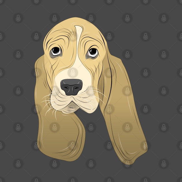 cute basset hound puppy face by dwalikur