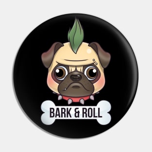 Punk Pug Dog Pin