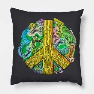 Peace symbol aquarel abstract art Pillow