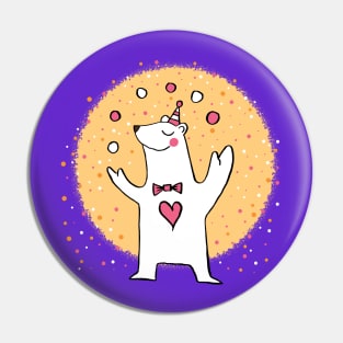 Party Polar Bear Pin