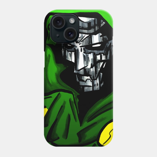 the doctor doom in secret wars with fantastic four Phone Case by jorge_lebeau