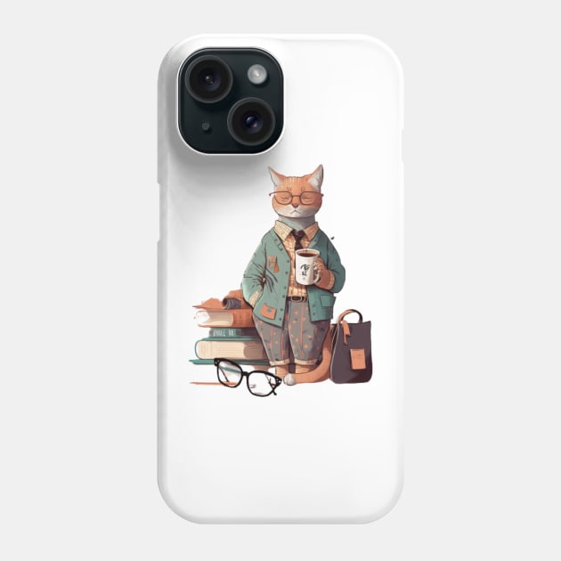 Books And Coffee And cats And Social Justice Phone Case by yellowpinko