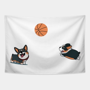 Corgis basketball Tapestry