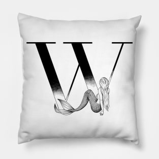 Mermaid Monogram W Pillow