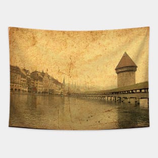 Golden Kapellbrucke in Lucerne Tapestry