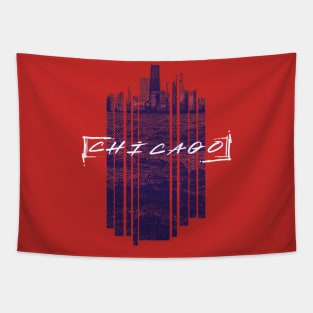 Graphic Chicago Skyline Tapestry