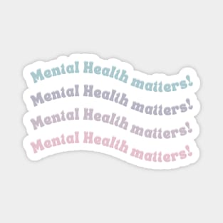 Mental Health Matters | Wavy Retro French Gray Magnet