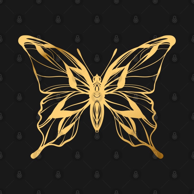 Gold butterfly by OKUR Creative