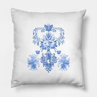 Midsummer Festival Flowers Garland (blue) Pillow