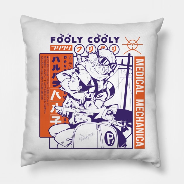 FLCL Haruko purple Pillow by paisdelasmaquinas