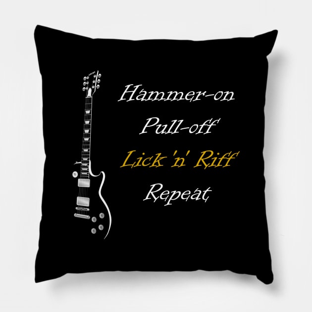 Guitar Player Lick 'n' Riff Repeat Pillow by Mindseye222