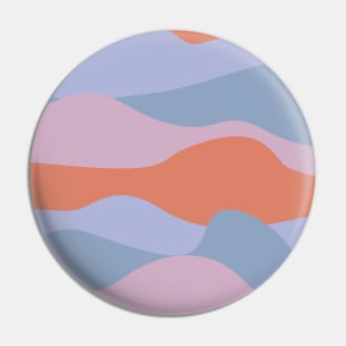 Colorful curved landscape with orange, pink and purple waveform horizons Pin