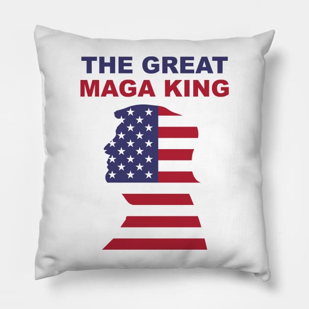 The Great MAGA KING Pillow by Horisondesignz