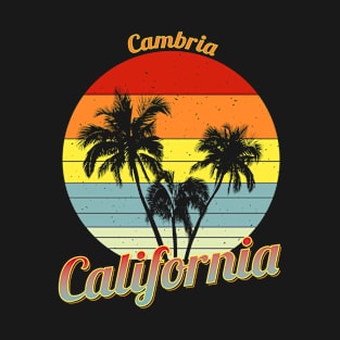 Cambria California Retro Tropical Palm Trees Vacation T-Shirt