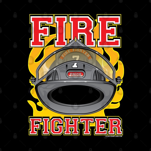 Fire Fighter Black Helmet by eShirtLabs
