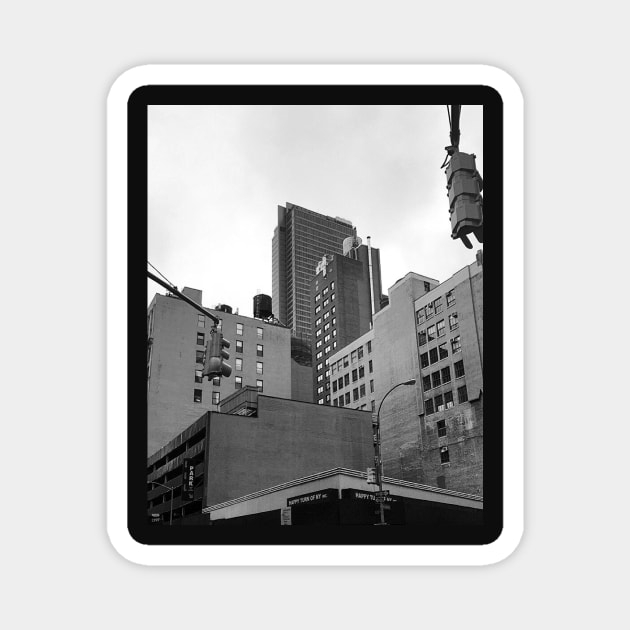 Black and White New York Skyline Magnet by offdutyplaces