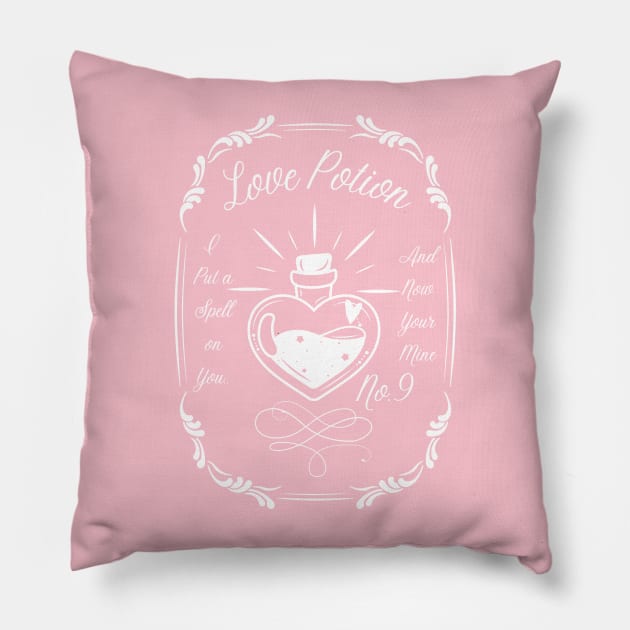 Love Potion No.9 Pillow by LylaLace Studio