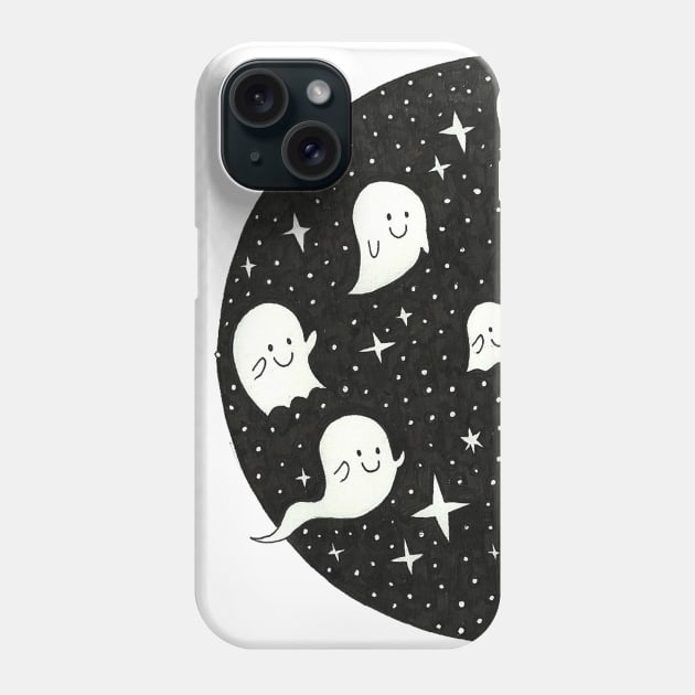 Cute Ghosts in the night sky Phone Case by conshnobre