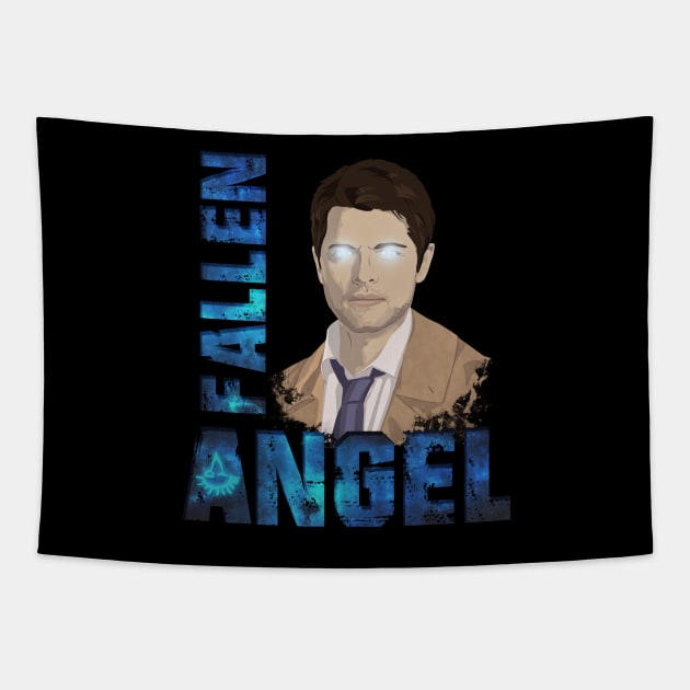 Fallen Angel Castiel (v.2) Tapestry by potatonomad