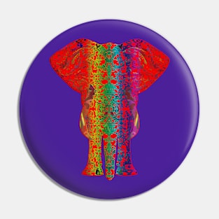 Rainbow Red Elephant on Purple Pin
