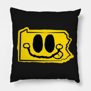 Pennsylvania Happy Face with tongue sticking out Pillow