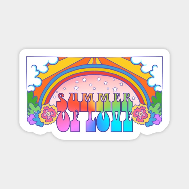 Summer Of Love Rainbow Pop Paradise Magnet by LittleBunnySunshine