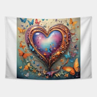 Violet glass heart Tapestry