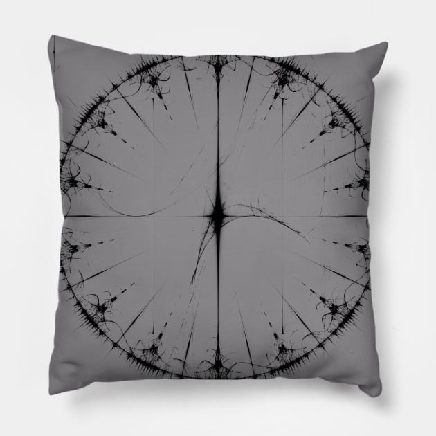 Black Circle Pillow by astrellonart