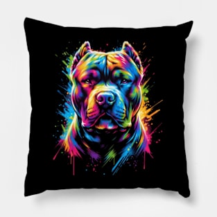 Pit Bull Mom Dog Lover Colorful Artistic Pitbull Owner Women Pillow