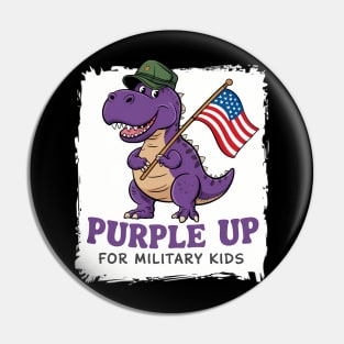 Purple Up For Military Kids Military Child Month Dinosaur Pin