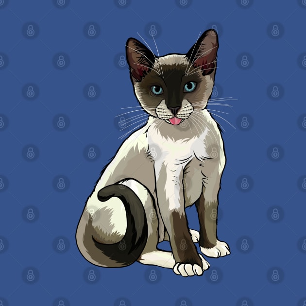 Snowshoe Siamese Cat Blep by CarleahUnique