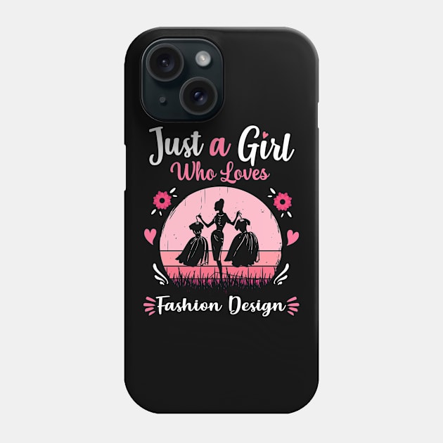 Just A Girl Who Loves Fashion Design Pink Retro Vintage gift idea Phone Case by Lyume