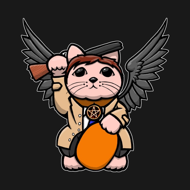 supernatural lucky cat by yayzus