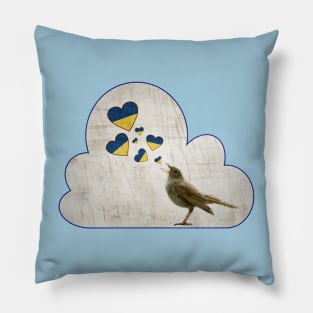 Nightingale Singling for Ukraine Pillow