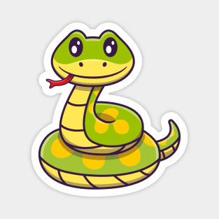 Cute Green Snake Magnet